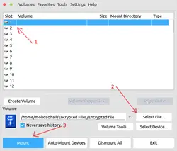 truecrypt mount volume file