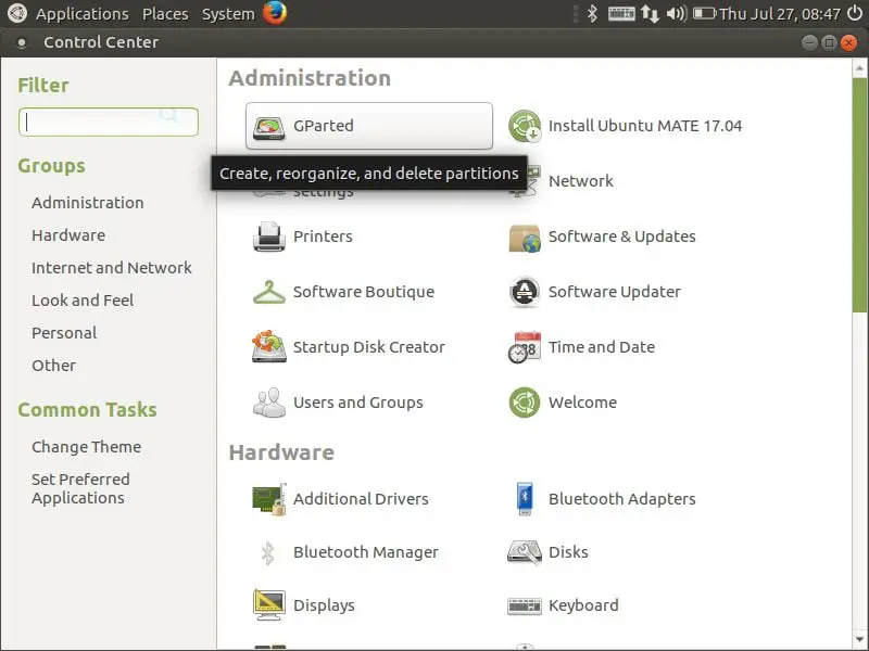 ubuntu mate control center