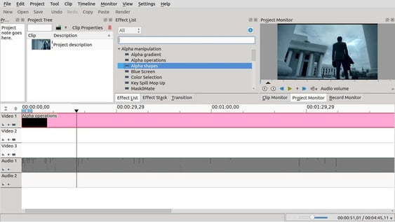 Kdenlive video editor loading clips