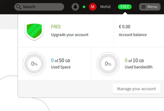 MEGA cloud storage 50gb space