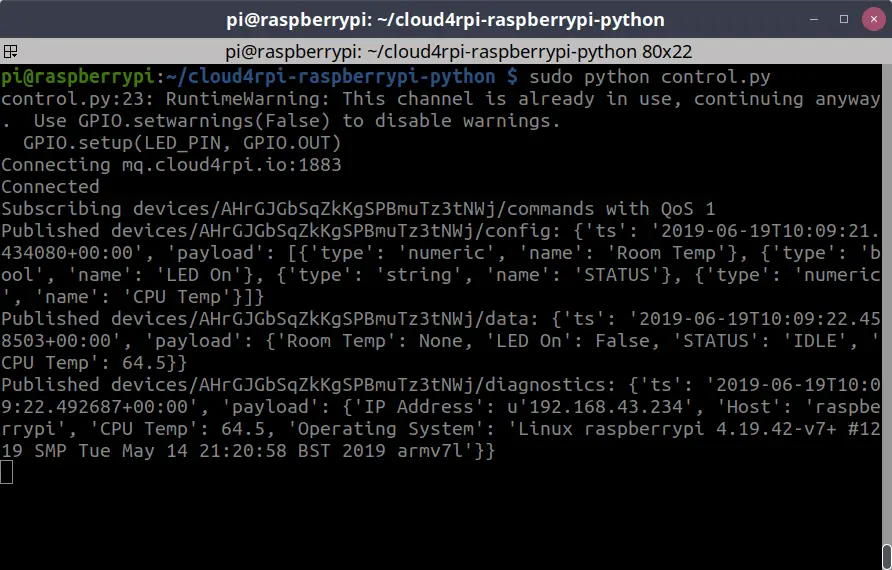 connect rpi to cloud4rpi control.py