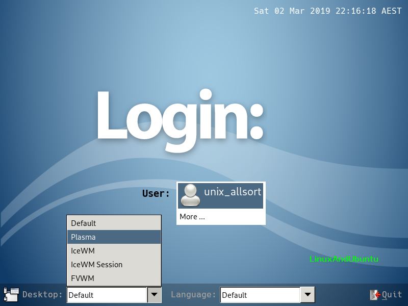 arch linux login screen lxdm