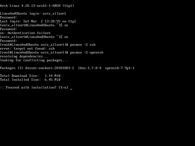 arch openssh