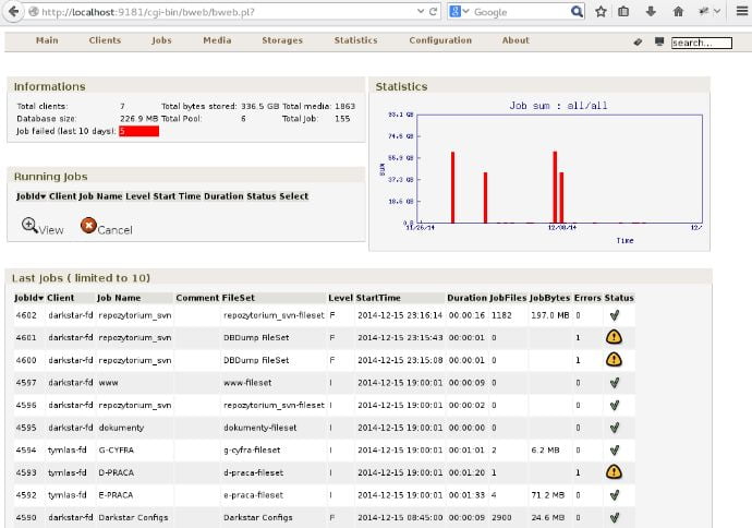 bacula linux backup tool