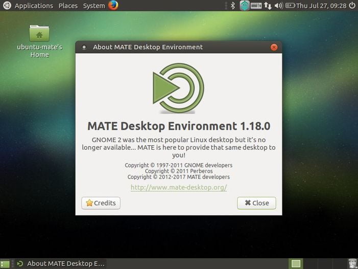 default ubuntu mate 17.04 desktop screen