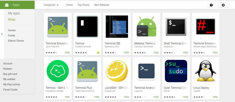 install terminal from playstore