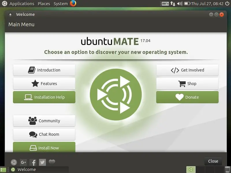 ubuntu mate 17.04 installation dialoge