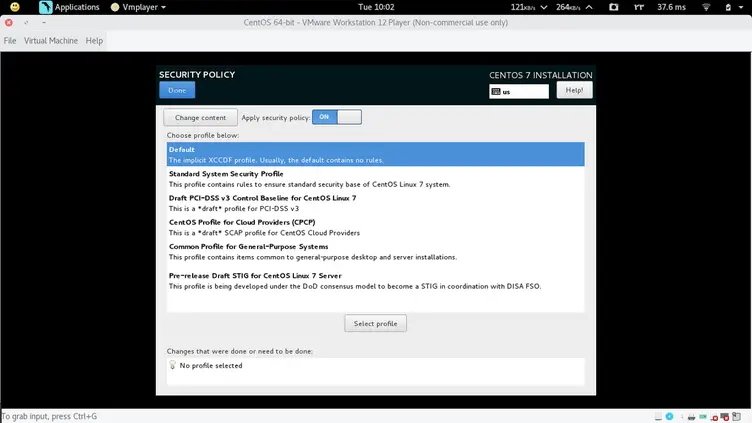 centos select install security