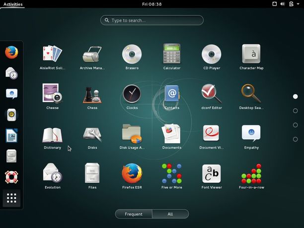 debian gnome application menu