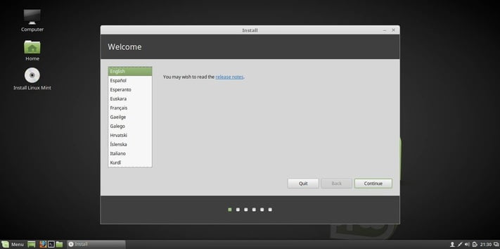 linux mint select language