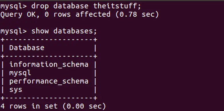 show database mysql command