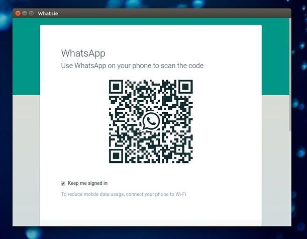 whatsapp web qr code in Linux