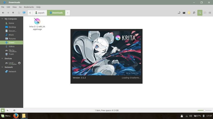 krita is loading in linux mint