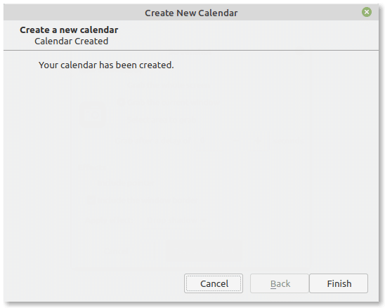 Thunderbird calendar created
