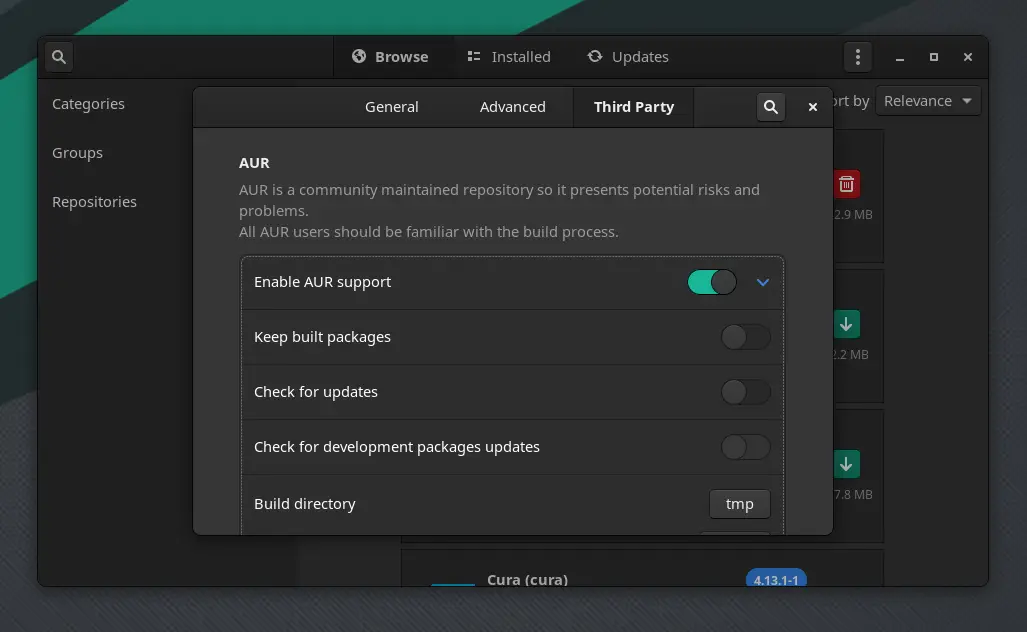 Enable AUR in Manjaro