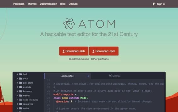 atom text editor for linux