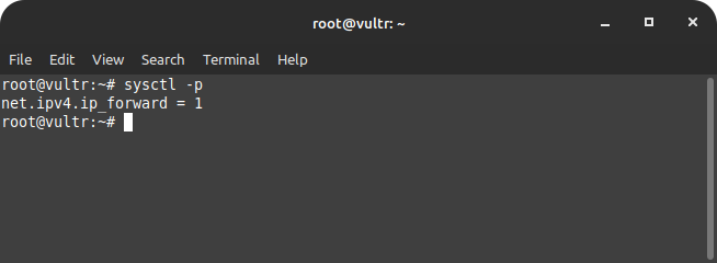 Enable packet forwarding configuration