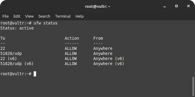 UFW rules private vpn