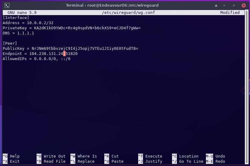 client configuration